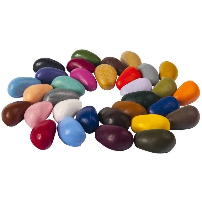Crayon Rocks, Crayons in a Rock Shape, 32 Count, Tripod Grip Made for Handwriting Development in Kids and Toddlers, Fun & Educational, Creative Activity, Comes in a Muslin Bag - 32 Colors - Image 2